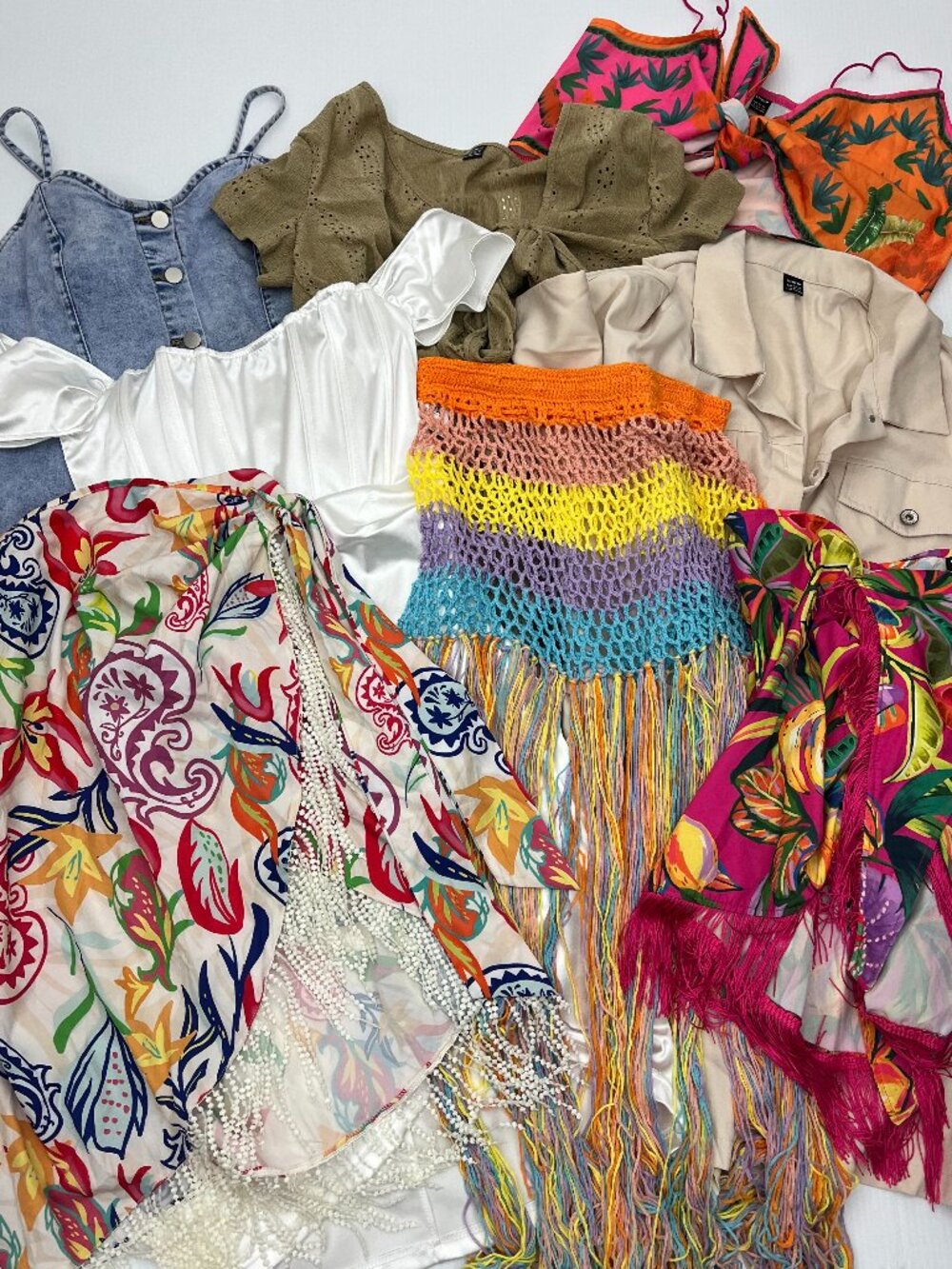 All Shein Womens Clothing Lot 9pc Tops Dress Outfit